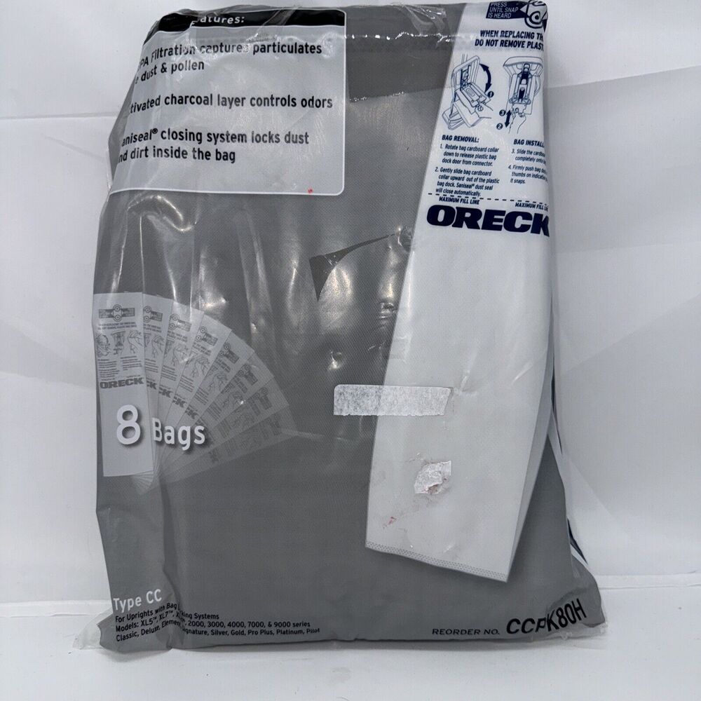 Oreck Type CC Vacuum Bags CCPK80H -‎ 3Pack with Activated Charcoal Odor Control